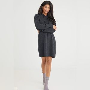 NW Bella Dahl Cashmere Long Sleeve Hoodie Dress - Heather Charcoal
